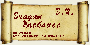 Dragan Matković vizit kartica